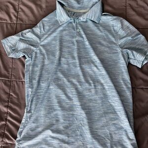 All in Motion Light Blue Striped Polo Shirt